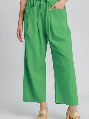 UMGEE - Women’s Wide-Leg Pull-On Pants in Green
